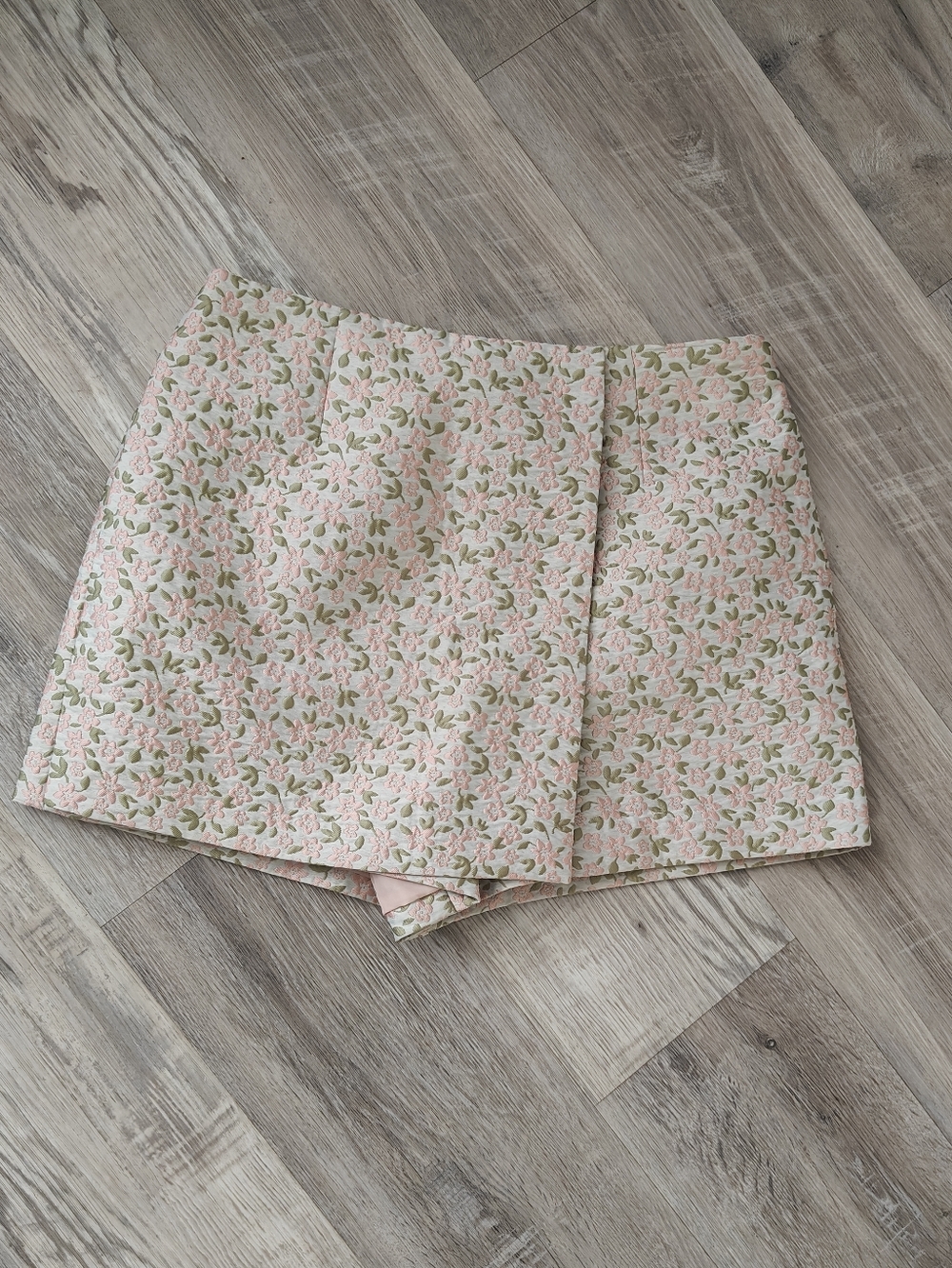 Pink Floral Jacquard Skort